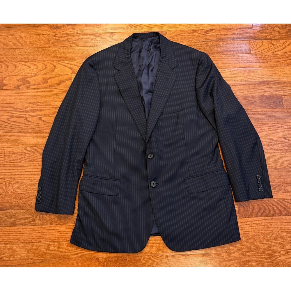 Oxxford Clothes Syd Jerome Blazer Men 42R Navy Blue Pinstripe Super 150s Wool